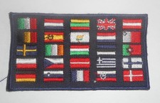 International 25 Country Flags Embroidered on Navy Blue Patch 4" W x 2-1/4" H