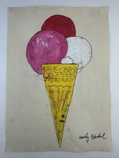 Andy Warhol COA Art Painting Original Drawing Vintage Paper Signed
