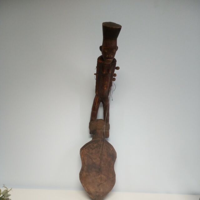Strumento Musicale a corde africano etnico scultura antico