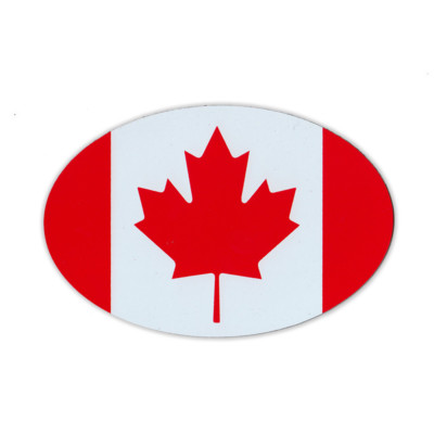 Oval Shaped Magnet - Canadian Flag (Canada) - Magnetic Bumper Sticker