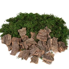 Fake Moss for Crafts Assorted Treebark Fairy Garden Accessories Green Moss fo...