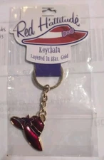 Red Hat Society Collectibles Red Hattitude Keychain Layered in 18Kt. Gold. NEW
