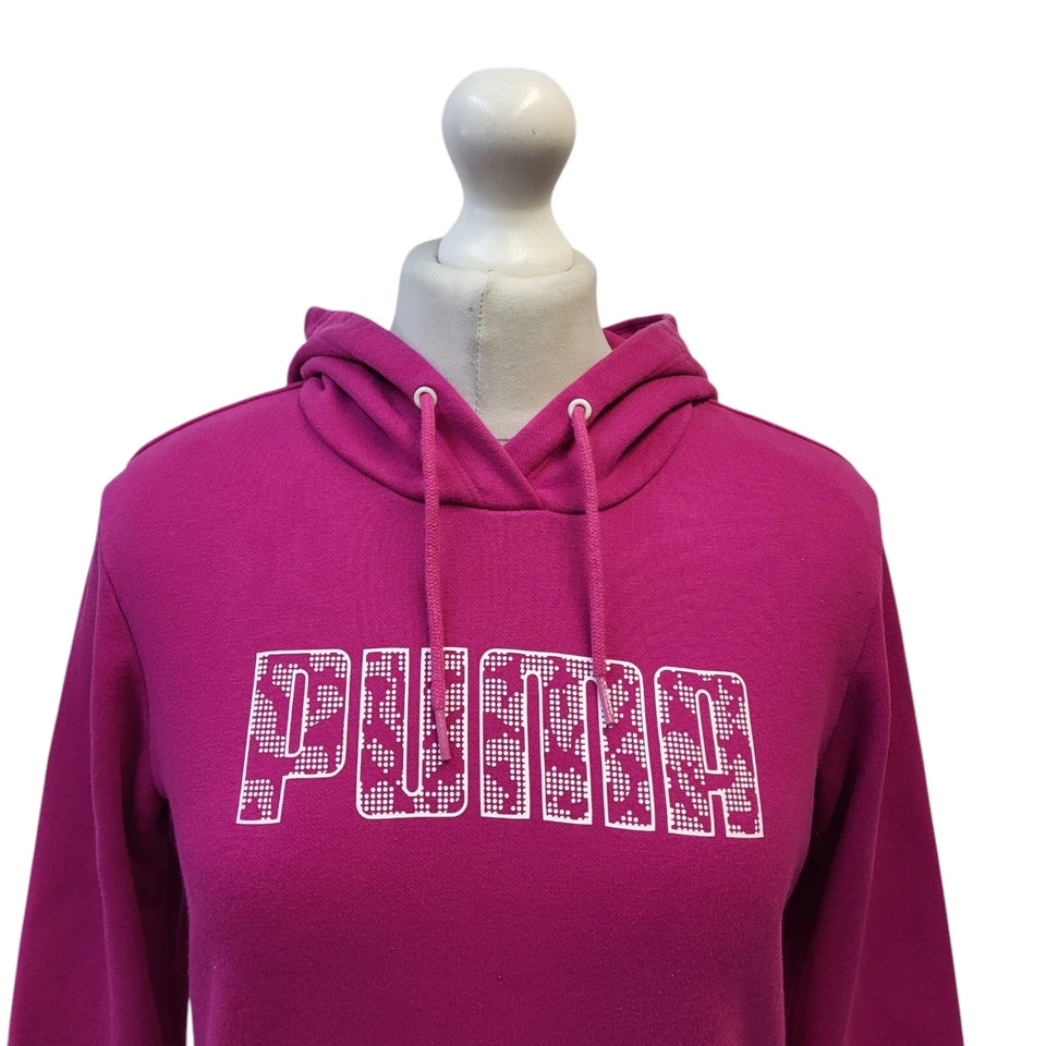 Puma Sports Hoodie Pink Drawstring Women's UK Size XS K393 - Image 2 of 4