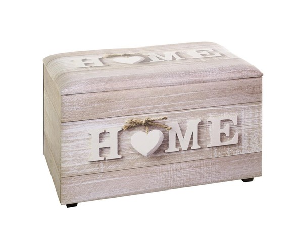 Haku Sitztruhe Kunstleder Motivdruck Home Truhenbank Sitzbank Staurambank Truhe-image