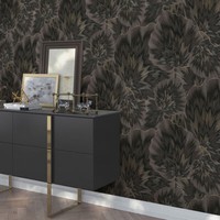 Vliestapete Marmoriert BläTter Floral Braun Gold Metallic 10402-15 (3,47€/1Qm)