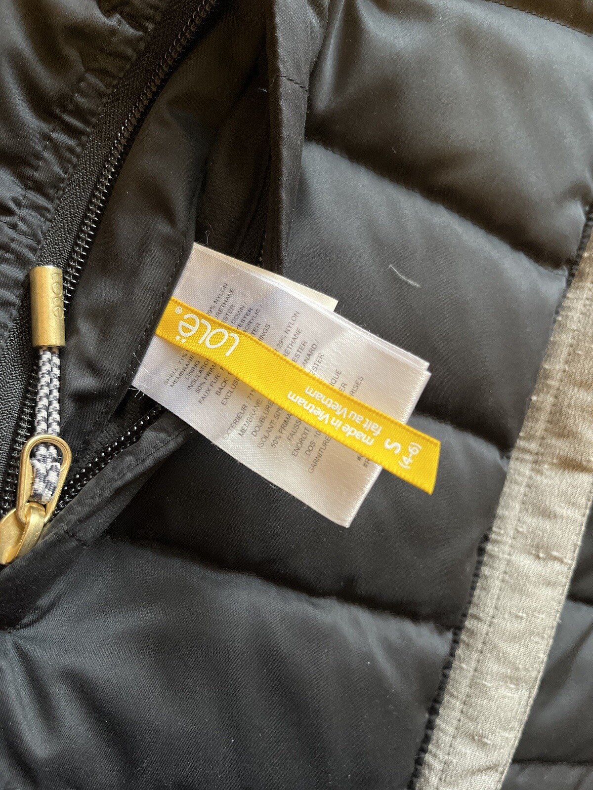 Lole Shine Meteor REVERSIBLE Black/Gray PrimaLoft Insulated Hood Winter Jacket S