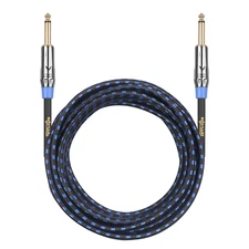 Instrument Guitar Cable, 15Ft - 1/4 Inch TS Straight to Straight Electric Bass G