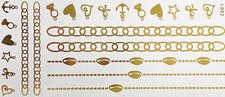 Disposable Temporary Flash Adhesive Tattoo Gold 23teile Bracelet Neck Chain Foot