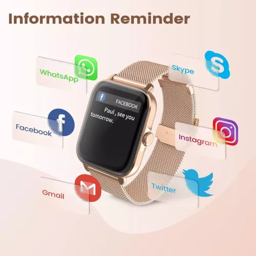 Smartwatch Damen Herren mit Telefonfunktion Armbanduhr für iPhone Samsung Huawei - Bild 9 von 9