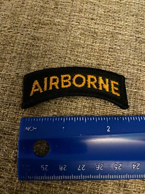 Army Rocker Tab AIRBORNE Tab Arc Army Patch Rocker Tab Black And Yellow 101st INV10129 ...