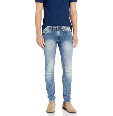 NWT $119 BUFFALO DAVID BITTON EVAN-X Slim Straight Sanded  Blue Jeans 34 32 