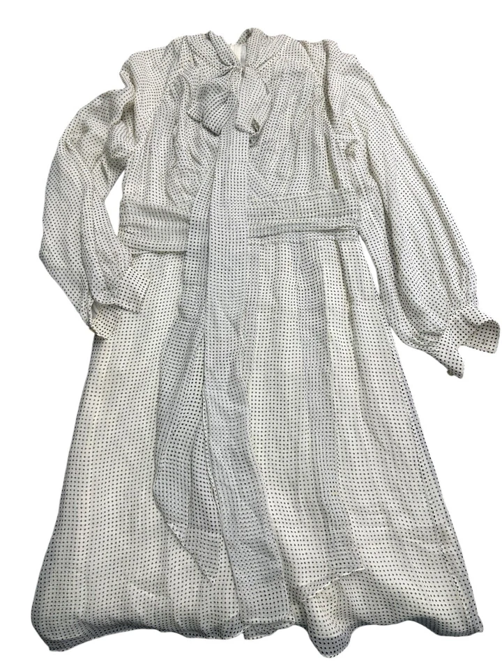 Burberry London England Dresse Silk Polka Dot bow neck sz 38 US 4  - Image 3 of 4