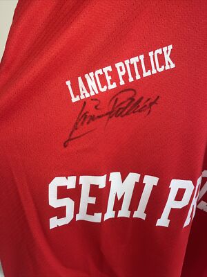 Maillot De Hockey Vintage CCM Signé - Moyen, Rouge, Falcons Springfield