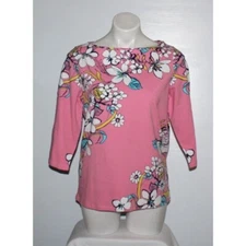 THE TALBOTS TEE Plus Petite Pink Cotton Blend Top Size XP
