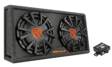 Rockville RG212CA Dual 12" Slim Vented Powered Car Subwoofer Enclosure 2000 Watt