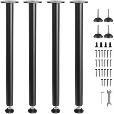 VEVOR 4 PCS Patas de Escritorio Mesa Ajustables de Acero Sólido 711,2  mm, Negro
