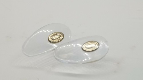 20 mm Vintage Klar Vinyl Snap In Brillen NASENPADS 1 Paar Gold Post - Bild 1 von 7