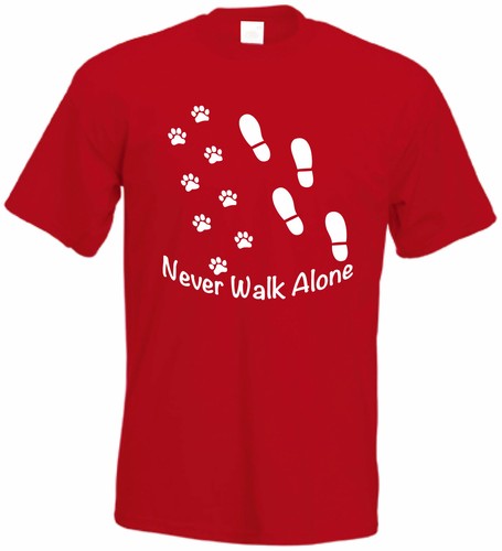 Never walk alone dog lovers T-Shirt | Dog walkers Novelty T-shirt Unisex tee - Picture 6 of 9