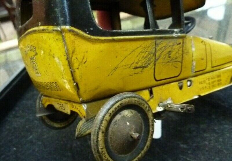 Antique Lehmann tin plate toy Taxi Wind up working Made in Antique Lehmann tin plate toy Taxi Wind up working Made in