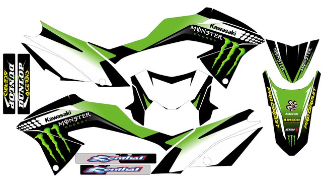 170904 Monster Kawasaki Klx 150 Bf 2017 Decals Stickers Graphics