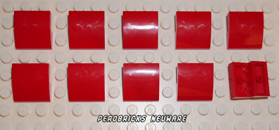 Lego Basic 10 x Bogen halbrund Schrägstein Dachstein 2x2 rot #15068 NEUWARE