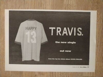 Travis - Happy 13 - Music magazine advert 11 X 7 wall art 