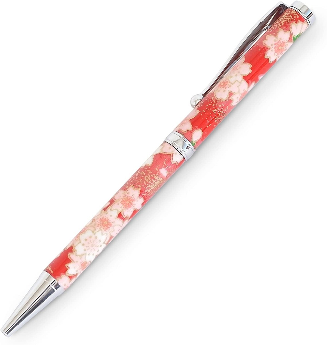 Mino Washi Paper Ballpoint Pen 0.7 (Gold Foil, Cherry