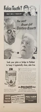 1947 Polident Denture Cleanser Vintage ad false teeth dont risk a brush off