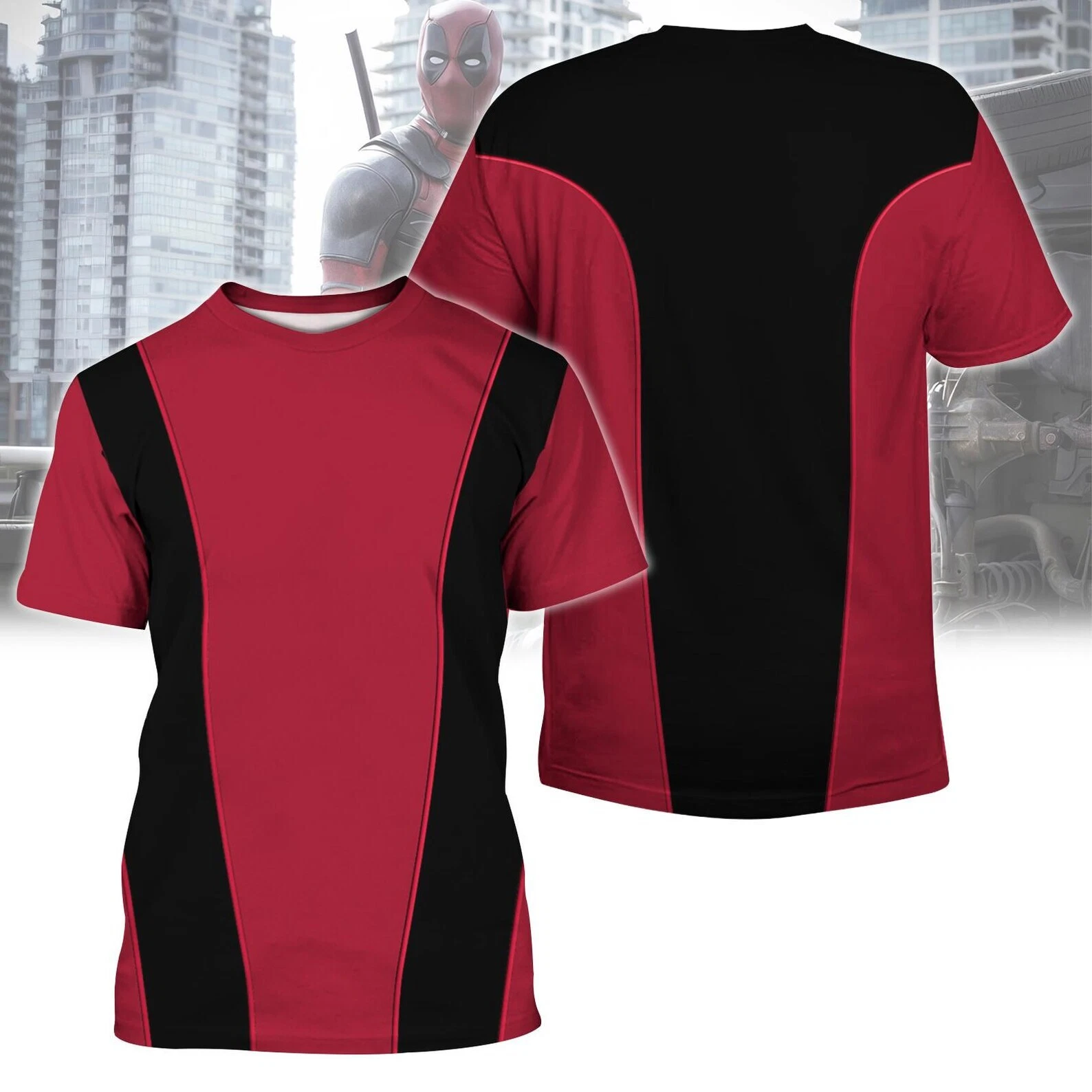 Deadpool Superhero Costume Cosplay Deadpool 3 Tshirt 3D