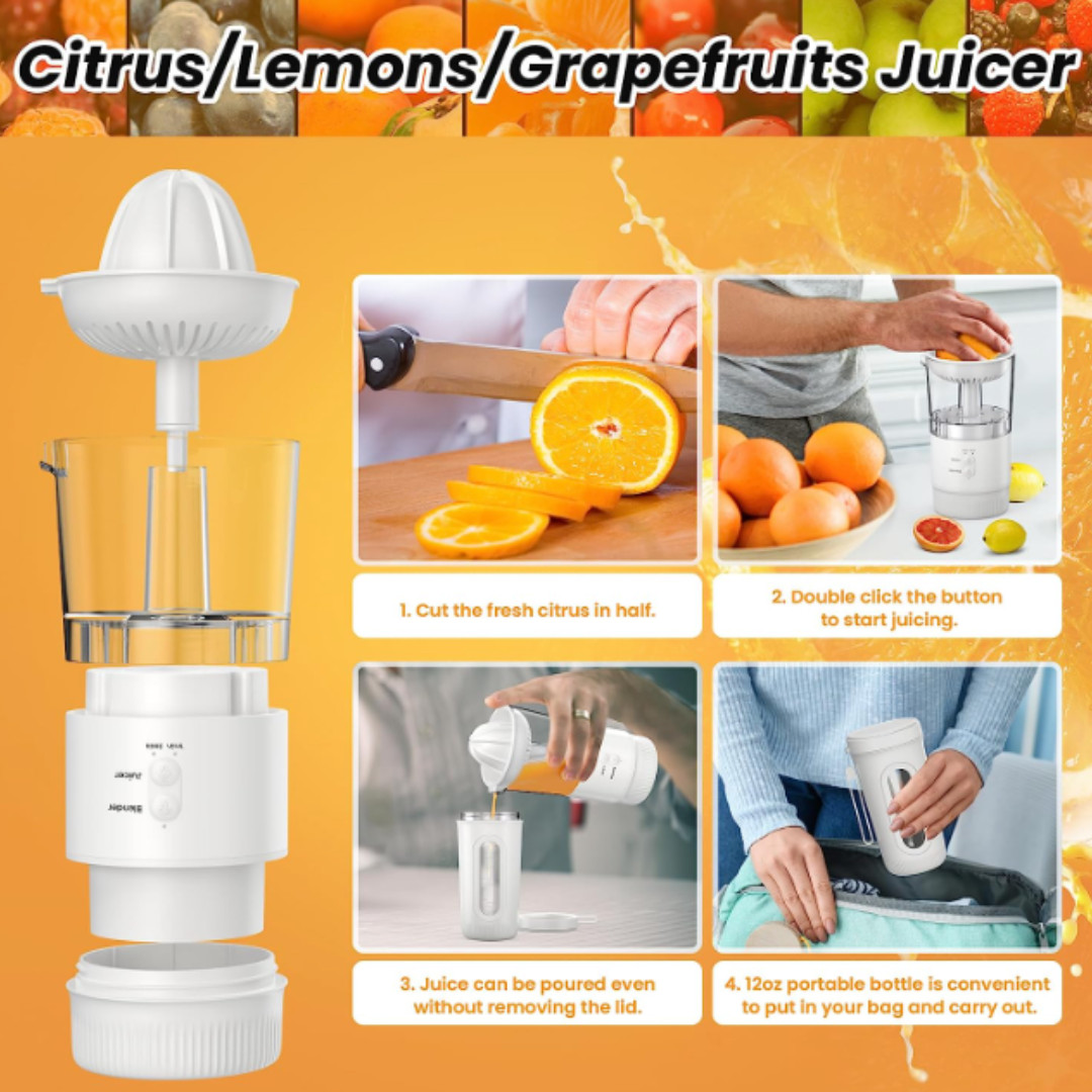 2 IN 1 Portable USB Mini Electric Juicer Mixer Extractors Rechargeable Blender