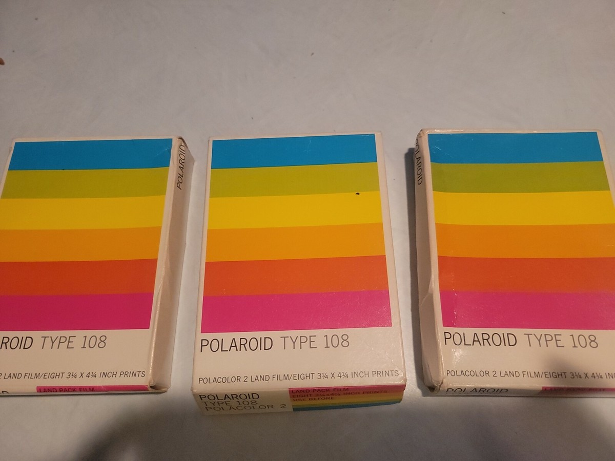 Polaroid Film Polacolor Land Type 108 EXP 1978 1982 NOS Boxes Left Sold  Each