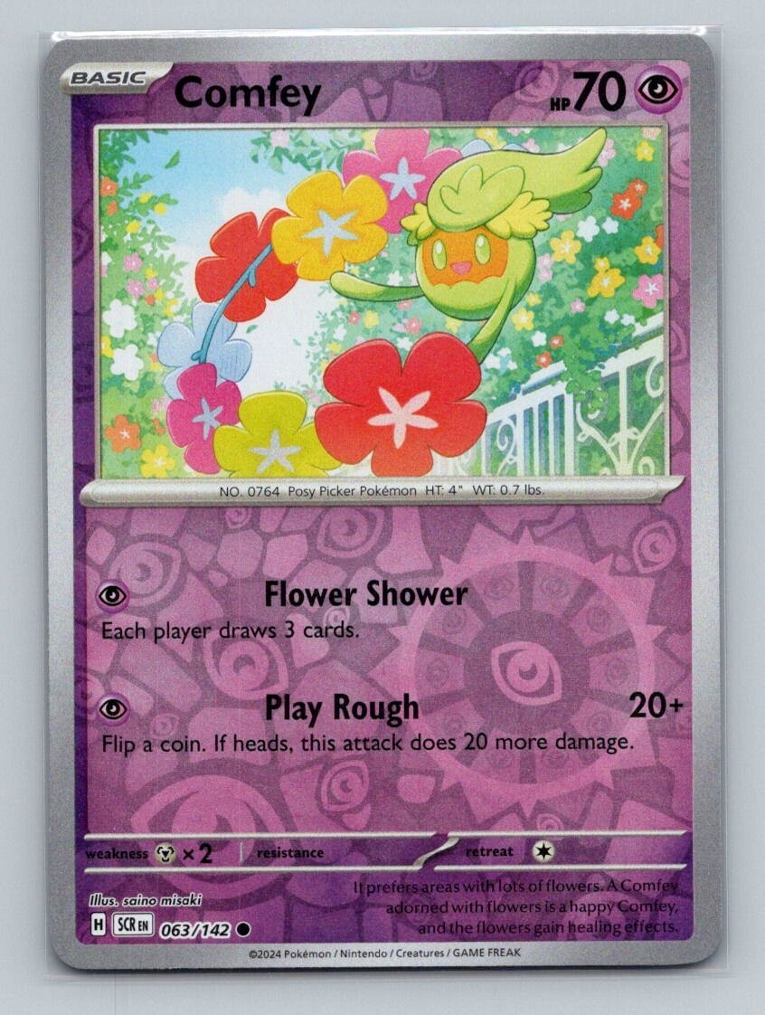 1x Comfey [Reverse Holo] #63 Pokemon Stellar Crown - Pokemon NM