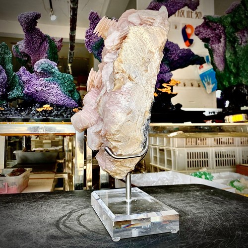 18.16LB Fujian, China, natural pink layered calcite, quartz crystal, spiritual - 第 11/17 張圖片