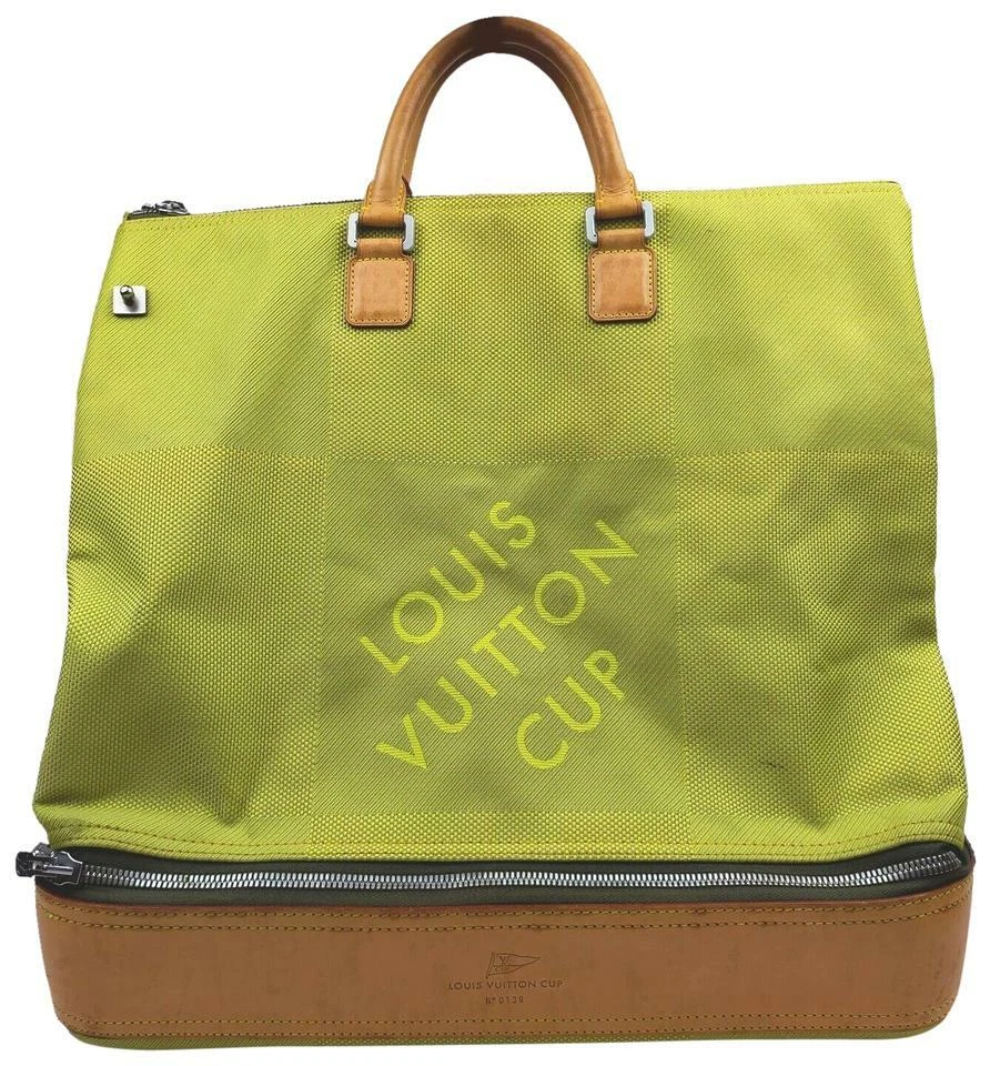 Louis Vuitton Lime Green Geant Sac Sport Duffle Luggage Bag