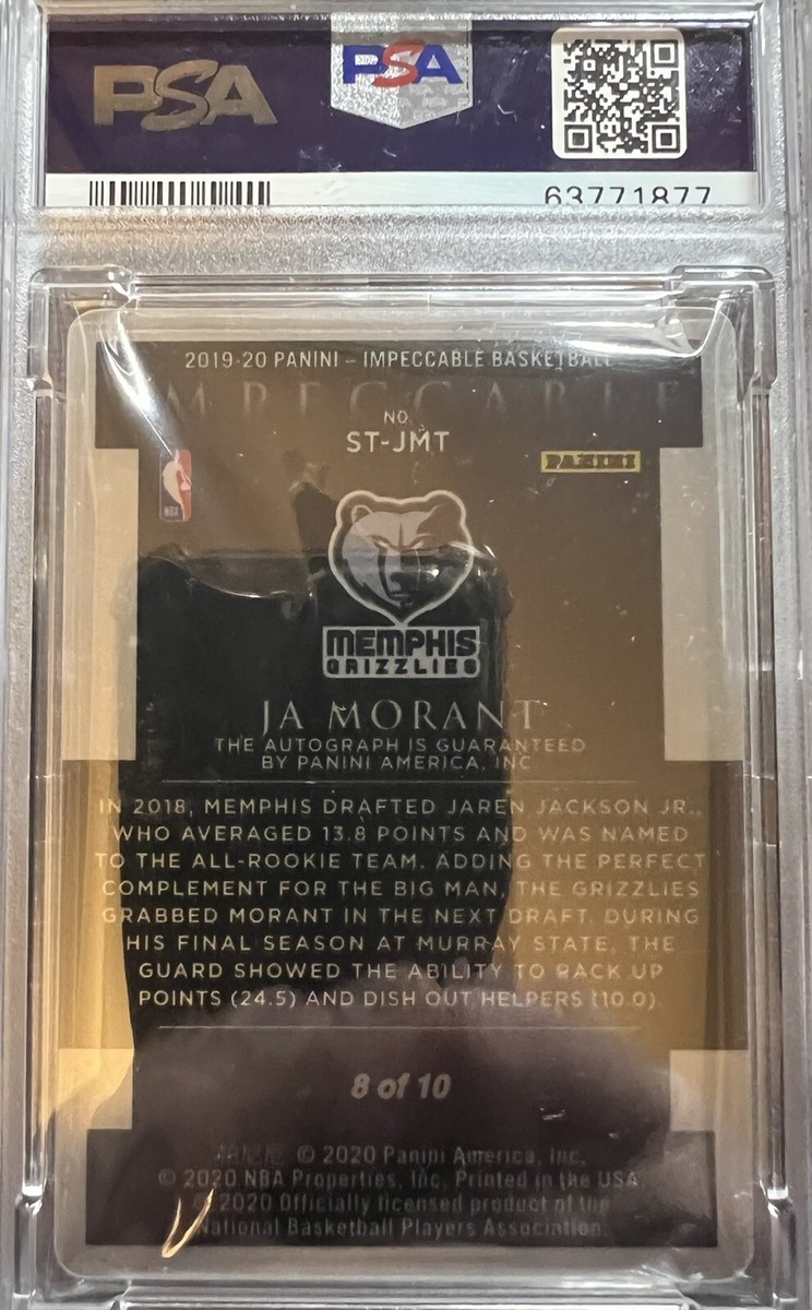 2019-20 Panini Impeccable Stainless Stars Ja Morant Rookie