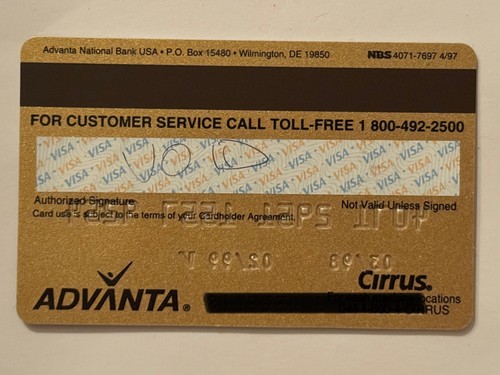 Advanta National Bank Credit Card With Activation Sticker▪️Expired in 1999 - Picture 2 of 2