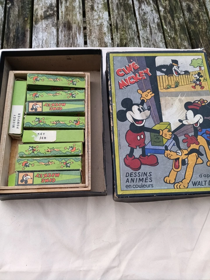 Cine Mickey Walt Disney Boite Avec Ses Films Epoque 1930 Vintage - Photo 2/4