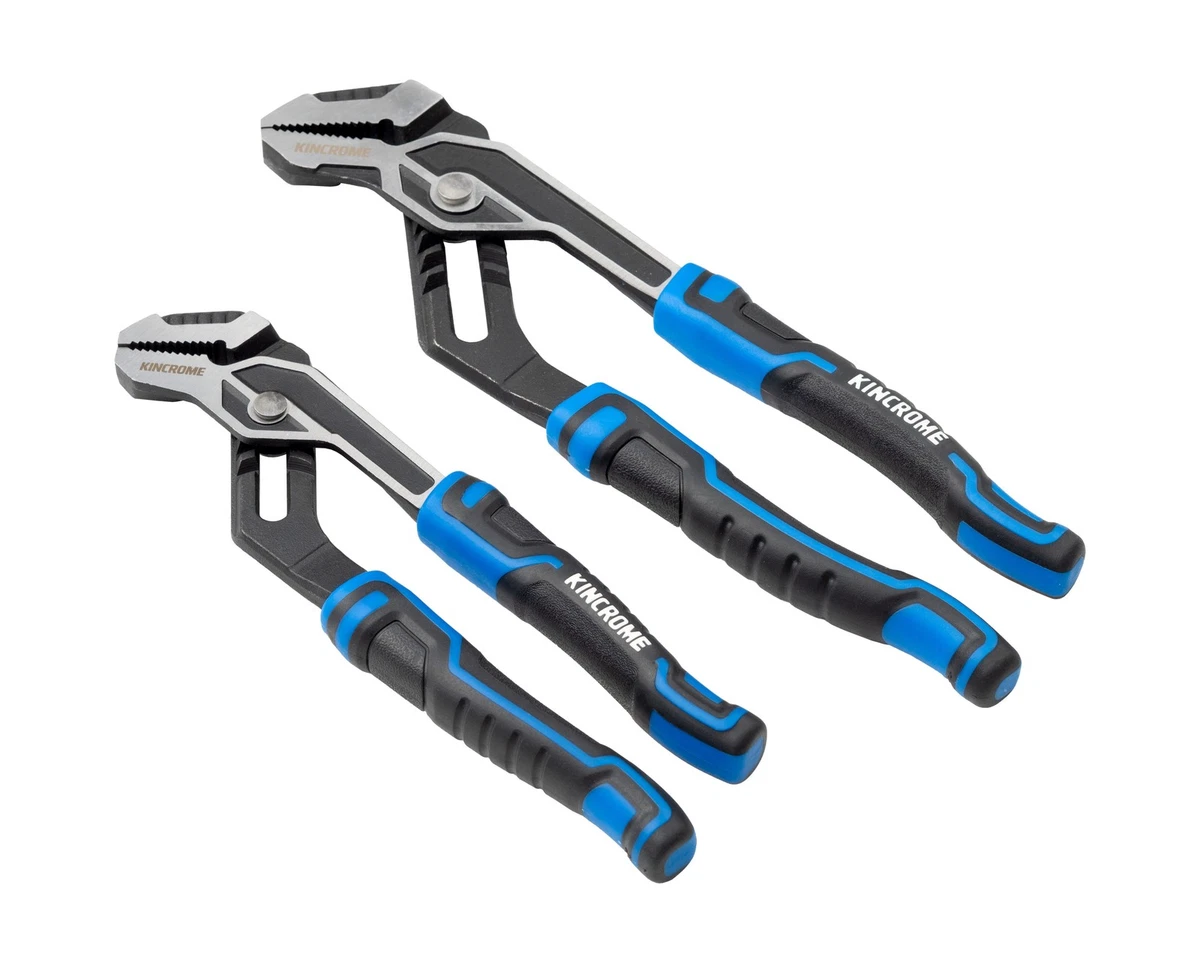 KINCROME 2 Piece Multi Grip Plier Hand Tools Set 200mm (8") & 250mm (10") K42063