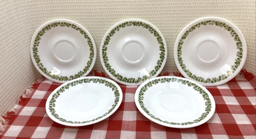 Set of 5 Vintage Corelle Spring Blossom Crazy Daisy Coffee Cup Saucers