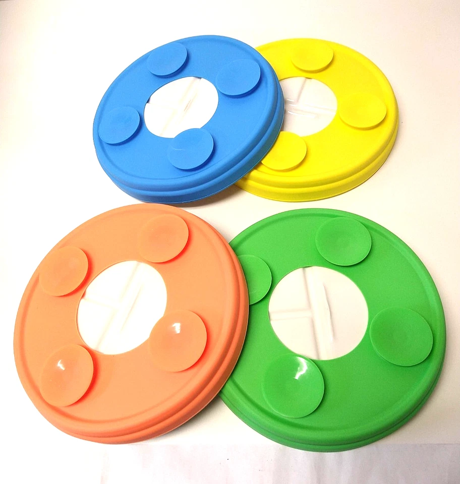 Placas de porcelana blancas divididas Elk And Friends 7,8 con mangas de succión de silicona Foto 2 de 4