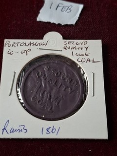 Port Glasgow Cooperative Soc Ltd Secobd Quality 1 Cwt Coal Token