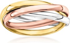  Ross-Simons Italian 14kt Tri-Colored Gold Rolling Ring