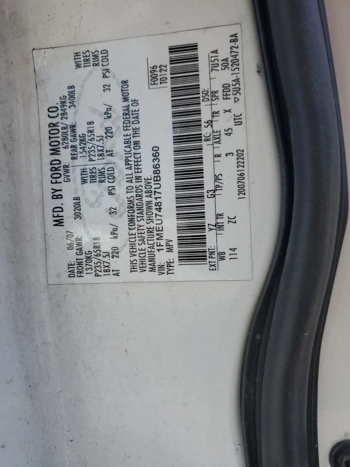 Console Front Roof Eddie Bauer With Sunroof Fits 06-08 EXPLORER 2561024 Foto 3 de 4