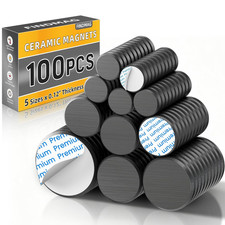 100 Pack Mixed Ceramic Magnets for Crafts, Strong Magnet with Adhesive Backing,