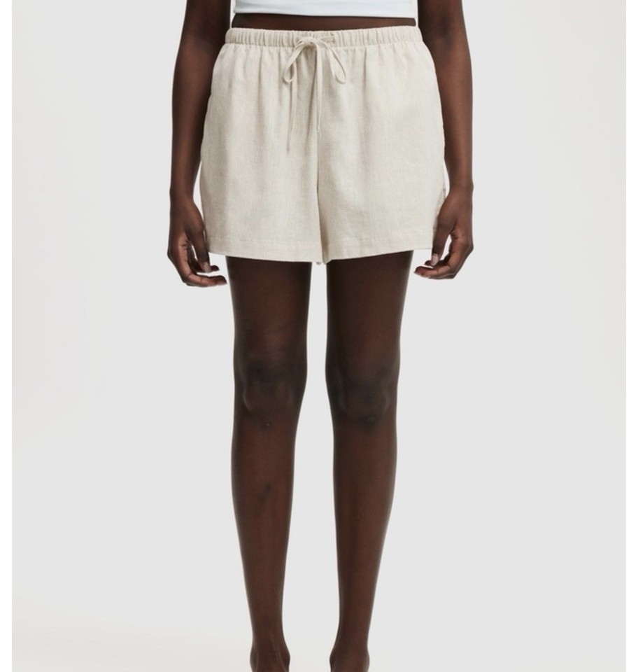 Cotton On Beige Linen blend Shorts (size 14)
