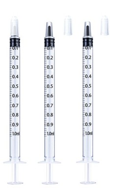 1ml Syringe for Liquid, Oral, Scientific Labs, Measurement, Dispensing, Clear 