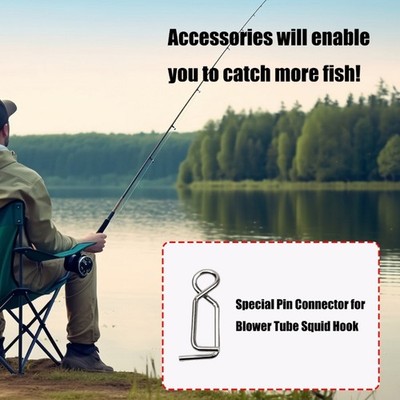 20pcs Fast Change Lure Clip Stainless Fishing Snap for Blowing Tube Squid Jig