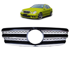 Sport Kühlergrill Schwarz Chrom für Mercedes Benz E-Klasse (W211) ab 2002-2006 Sport Kühlergrill Schwarz Chrom für Mercedes Benz E-Klasse (W211) ab 2002-2006