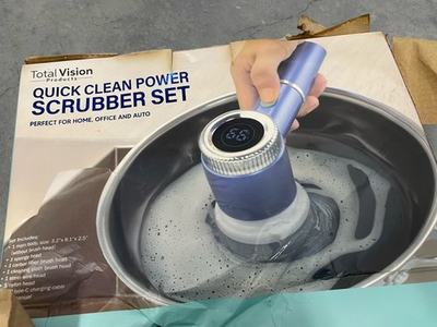 #ad Quick clean power scrubber set new in box NIB Box Is Damaged $15.00