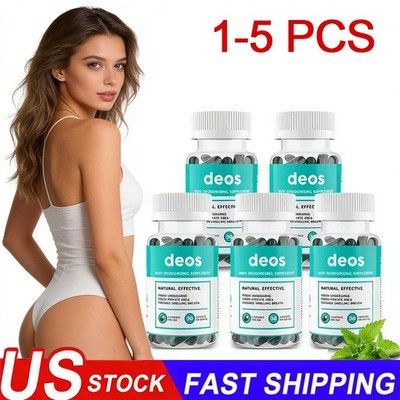 1-5 Bottles DEOS Internal Deodorant Supplement Full Body Deodorizer 30 Capsules